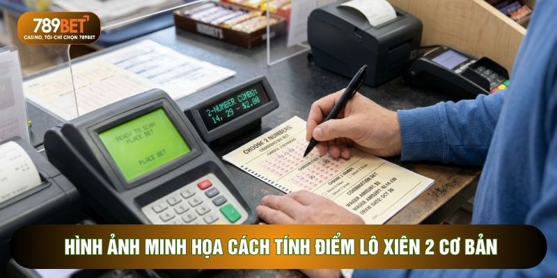 Hình ảnh minh họa cách tính điểm lô xiên 2 cơ bản